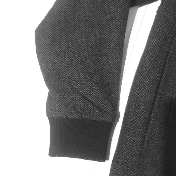 Y2k Elixir Jacket XL Gray tweed full Zip Hooded Insulated Lining pockets Aviator - Picture 6 of 9